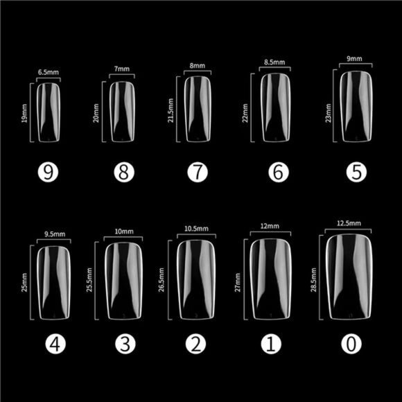 Full Cover Acrylic False Nail Tips, 500PCS Fake Nail Shape Artificial False - Picture 3 of 8